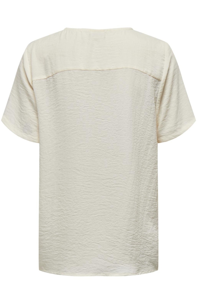 JDYDIVYA LIFE S/S V-NECK TOP WVN DI 15291432 CLOUD DANCER